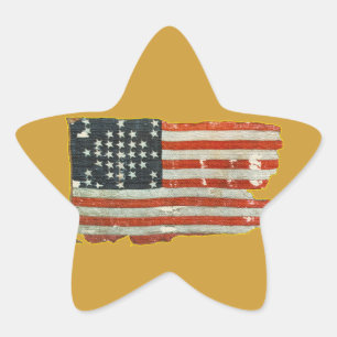 Vintage Antique American Flagga Stickers Stjärnformat Klistermärke