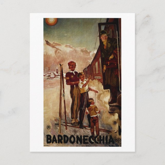 Vintage Antique Bardonecchia Italienska resor Vykort (Framsida)