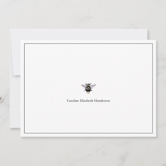 Vintage Antique Bee Classic Anteckningskort (Framsida)