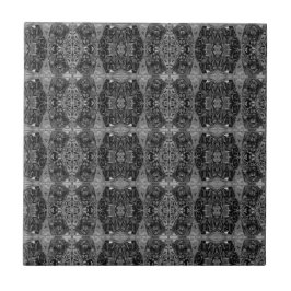 Vintage Antique Black and White Art nouveau Kakelplatta