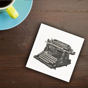 Vintage Antique Black Old Fashioned Typewriter Pappersservett
