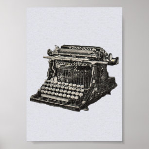 Vintage Antique Black Old Fashioned Typewriter Poster