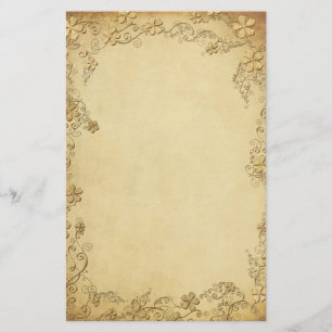Vintage Antique Blommigt Bröllop Brevpapper