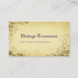 Vintage Antique Blommigt Ro Visitkort