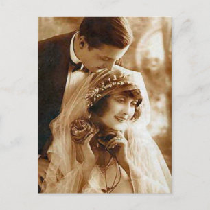 Vintage Antique Bride and Groom Romantic Gifts Vykort