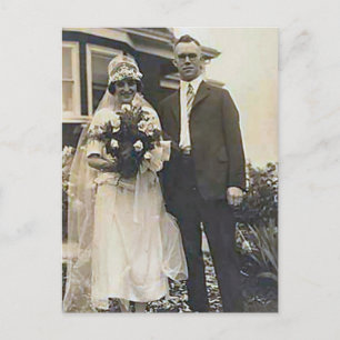 Vintage Antique Bride and Groom Romantic Gifts Vykort