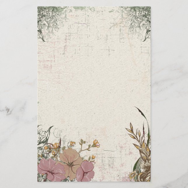 Vintage Antique Bröllop Brevpapper (Framsida)