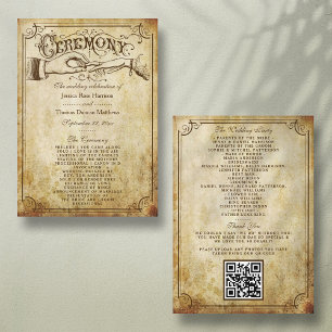 Vintage Antique Bröllop Ceremony Program Templates