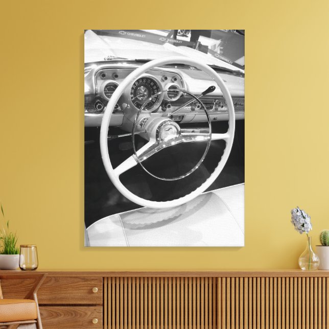 Vintage Antique Classic Car Chevrolet Wheel Canvastryck (Insitu (Vardagsrum))