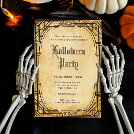 Vintage antique Classic Halloween fest Inbjudningar