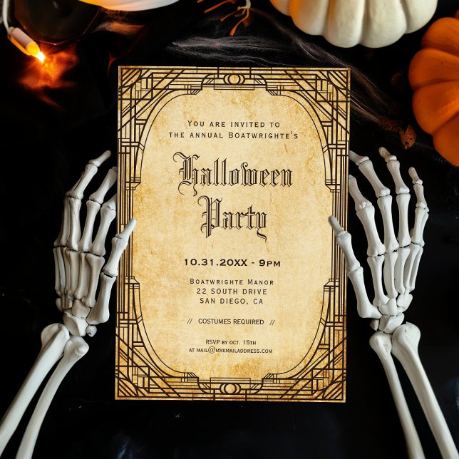Vintage antique Classic Halloween fest Inbjudningar (Skapare uppladdad)