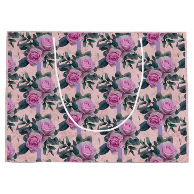 Vintage Antique Damask Rosa ros (Framsidan)