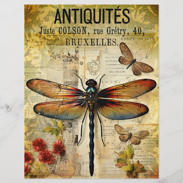 Vintage Antique Dragonfly Ephemera (Framsida)