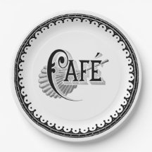 Vintage Antique Fransk Cafe Typography