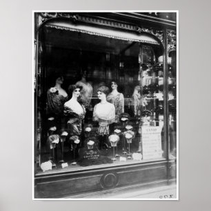 Vintage Antique Fransk Hair Salon Coiffure Poster