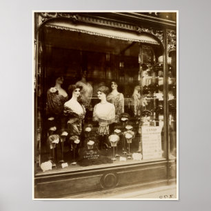 Vintage Antique Fransk Hair Salon Coiffure Poster