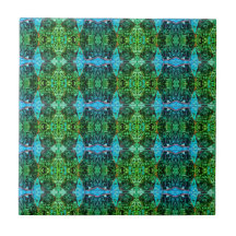 Vintage Antique Grönt Blue Art nouveau