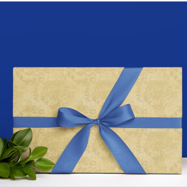 Vintage Antique Guld Damask Pattern Presentpapper (Skapare uppladdad)