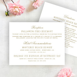 Vintage Antique Guld Flourish Bröllop Information Tilläggskort