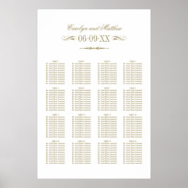 Vintage Antique Guld Flourish Bröllop Sittande Poster