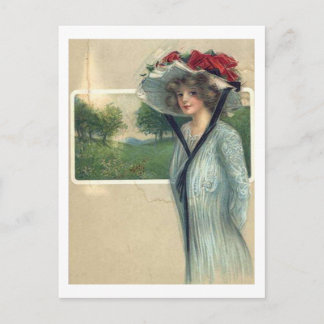 Vintage Antique Mode Vykort