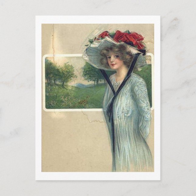 Vintage Antique Mode Vykort (Framsida)