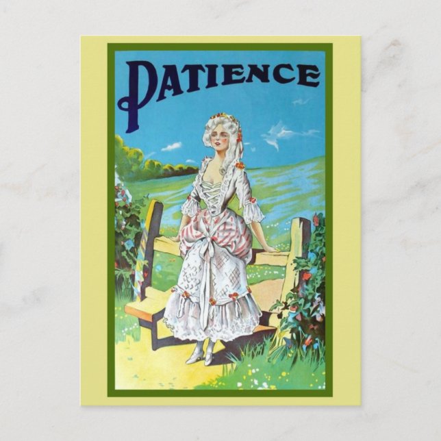 Vintage antique musical opera Patience Vykort (Framsida)