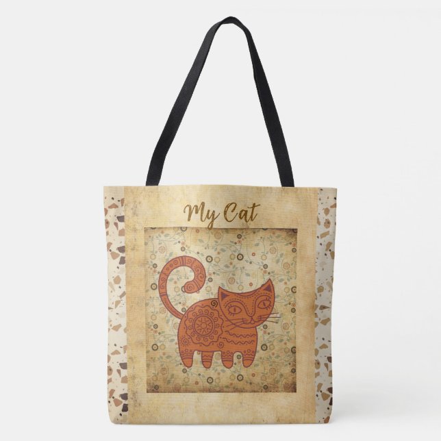 Vintage,Antique My Cat Totebag Tygkasse (Framsida)