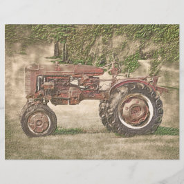 Vintage Antique Old Rustic Land Farm Tractor