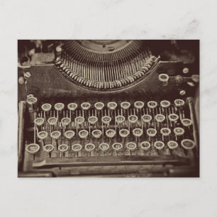 Vintage Antique Old Sepia Tone Typewriter Vykort