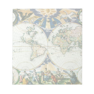 Vintage Antique Old World Map, 1666 av Pieter Goos Anteckningsblock