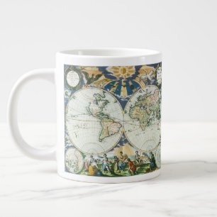 Vintage Antique Old World Map av Pieter Goos, 1666 Jumbo Mugg