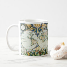 Vintage Antique Old World Map av Pieter Goos, 1666 Kaffemugg