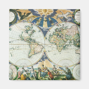 Vintage Antique Old World Map av Pieter Goos, 1666 Magnet