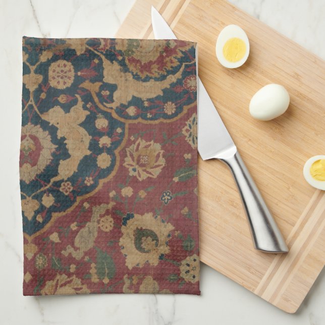 Vintage Antique Oriental Persian Red Mönster Kökshandduk (Vikt i Fjärdedel)