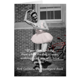 Vintage Antique Photo Man in Tutu Bike Risk Taker Hälsningskort