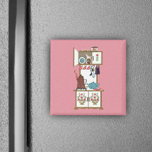 Vintage Antique Retro Kökaffe Pot Magnet