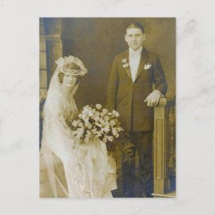 Vintage Antique Romantic Bride and Groom Photos Vykort