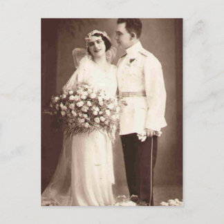 Vintage Antique Romantic Bride and Groom Photos Vykort