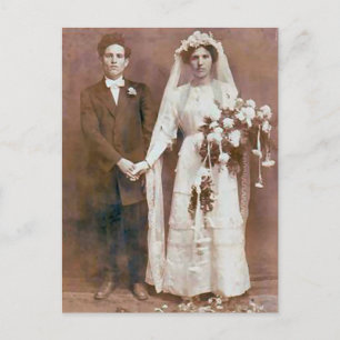 Vintage Antique Romantic Bride and Groom Photos Vykort