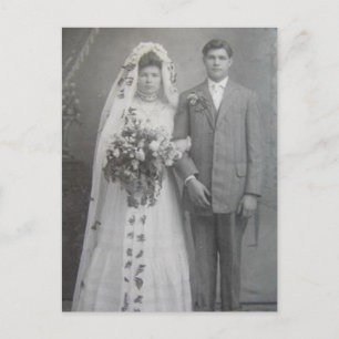 Vintage Antique Romantic Bride and Groom Photos Vykort