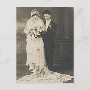 Vintage Antique Romantic Bride and Groom Photos Vykort
