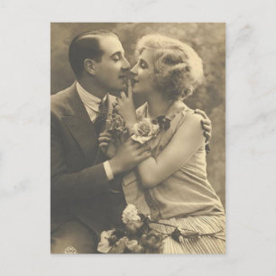 Vintage Antique Romantic Par Cards, gåvor Vykort