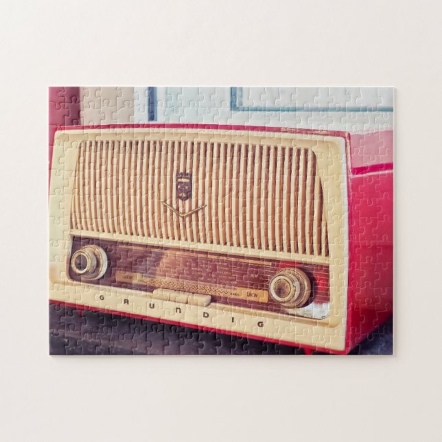 VINTAGE ANTIQUE ROSA RADIO JIGSAW PUZZLES PUZZZLE PUSSEL (Horisontell)