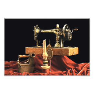 Vintage Antique Sewing Maskin Fototryck