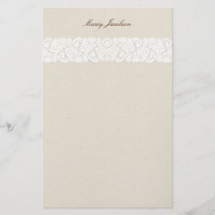 Vintage Antique Snöre & Canvas Personal Stationery Brevpapper