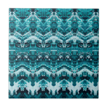 Vintage Antique Teal Grönt Victorian Mönster