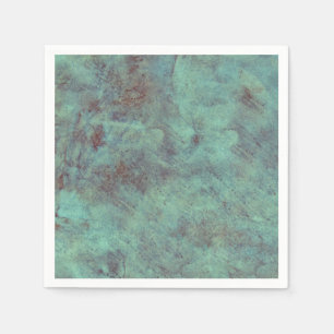 Vintage Antique Textured Teal Brown Decoupage Pappersservett
