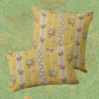 Vintage Antique Wallpaper Yellow Kudde