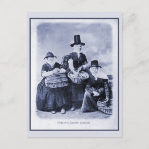 Vintage antique Welsh Oyster Women Vykort
